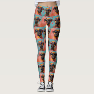 Bullmastiff Met Hart Rozen Valentijnsdag Leggings