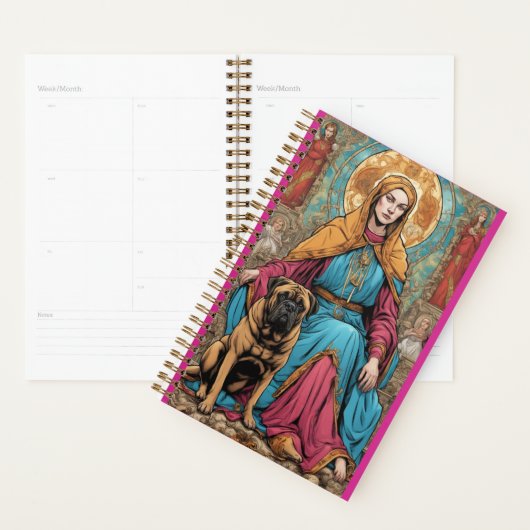 Bullmastiff met heilige planner (Display)