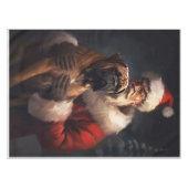Bullmastiff met Kerstman Feestelijke Kerst Tafelkleed (Voorkant (Horizontaal))