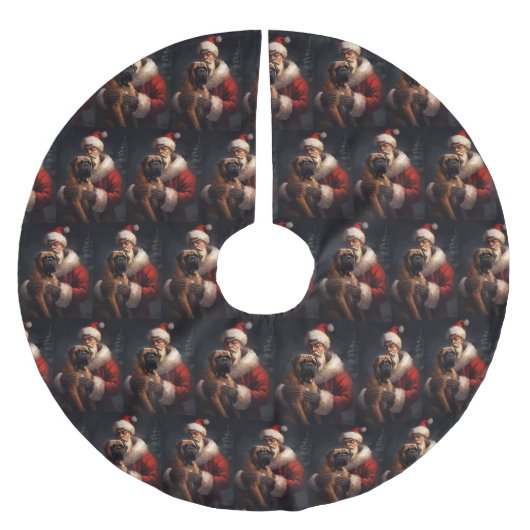 Bullmastiff met Kerstman Feestelijke Kerstmis Kerstboom Rok (Voorkant)