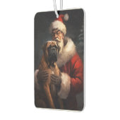 Bullmastiff met Kerstman Feestelijke Kerstmis Luchtverfrisser (Links)