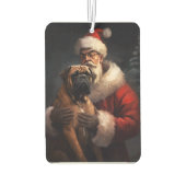 Bullmastiff met Kerstman Feestelijke Kerstmis Luchtverfrisser (Achterkant)