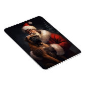 Bullmastiff met Kerstman Feestelijke Kerstmis Magneet (Rechterzijde)