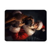 Bullmastiff met Kerstman Feestelijke Kerstmis Magneet (Horizontaal)