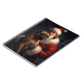 Bullmastiff met Kerstman Feestelijke Kerstmis Notitieboek (Linkerzijde)