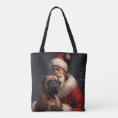 Bullmastiff met Kerstman Feestelijke Kerstmis Tote Bag (Achterkant)