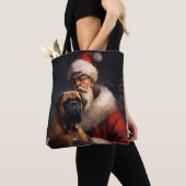Bullmastiff met Kerstman Feestelijke Kerstmis Tote Bag (Dichtbij)