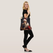 Bullmastiff met Kerstman Festive Kerstmis  Tote Bag (Op model)
