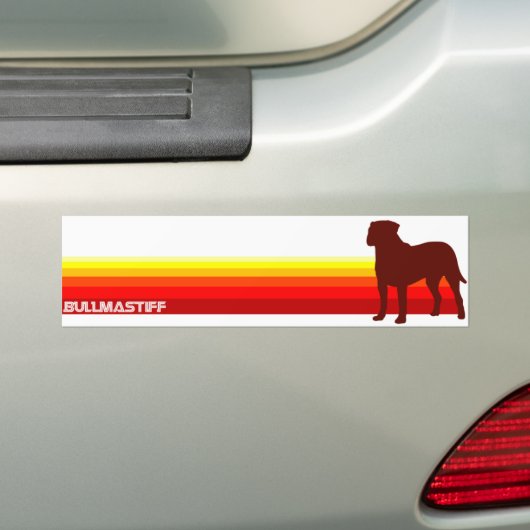 Bullmastiff met Stripes Bumpersticker (Op auto)