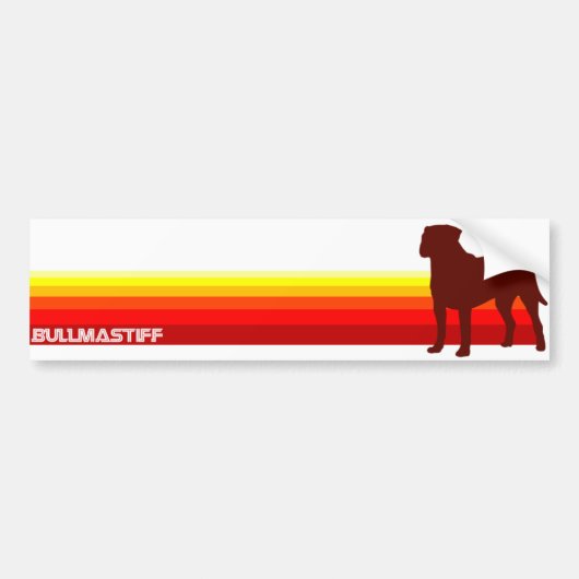 Bullmastiff met Stripes Bumpersticker (Voorkant)