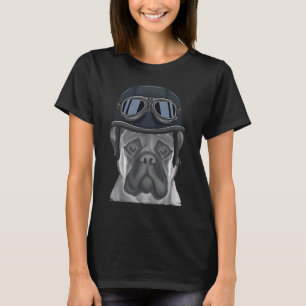 Bullmastiff met vintage motorhelm 1 t-shirt