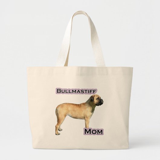 Bullmastiff Moeder 4 Grote Tote Bag (Voorkant)