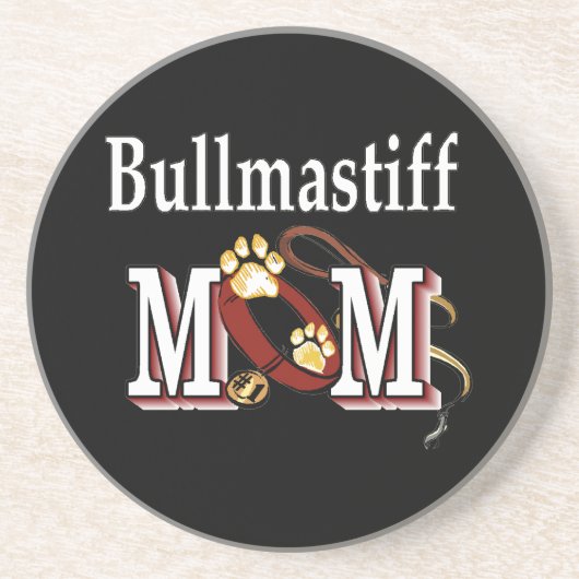 Bullmastiff Moeder Zandsteen Onderzetter (Voorkant)