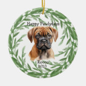 Bullmastiff Monogram Huisdier Kerstversiering Keramisch Ornament (Voorkant)
