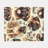 Bullmastiff Naadloos Fleece Deken (Voorkant (Horizontaal))