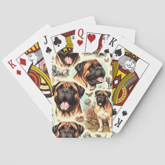  Bullmastiff Naadloos Pokerkaarten (Achterkant)