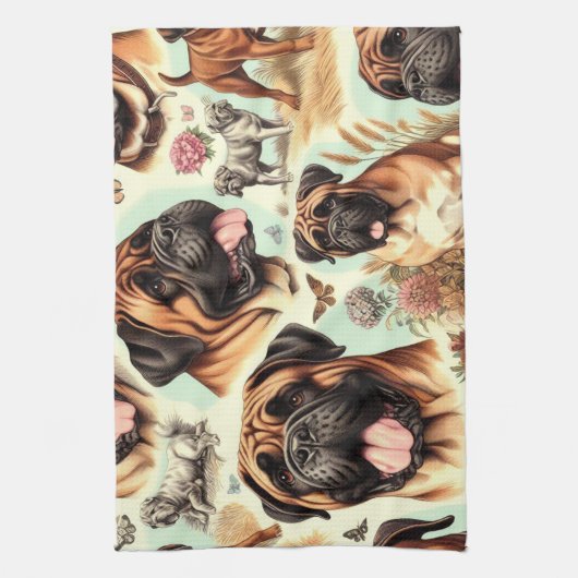  Bullmastiff Naadloos Theedoek (Verticaal)