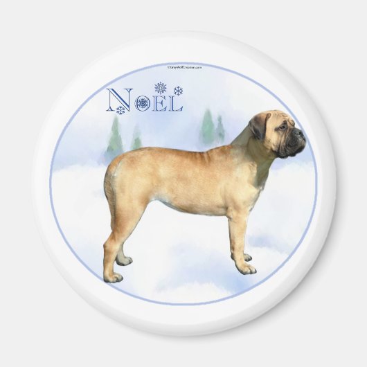 Bullmastiff Noel Magnet (Voorkant)