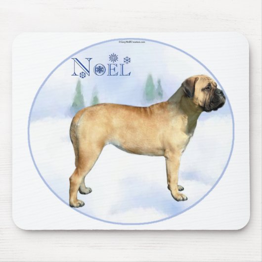 Bullmastiff Noel Mousepad Muismat (Voorkant)