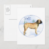 Bullmastiff Noel Postcard Feestdagenkaart (Voorkant / Achterkant)
