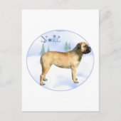 Bullmastiff Noel Postcard Feestdagenkaart (Voorkant)