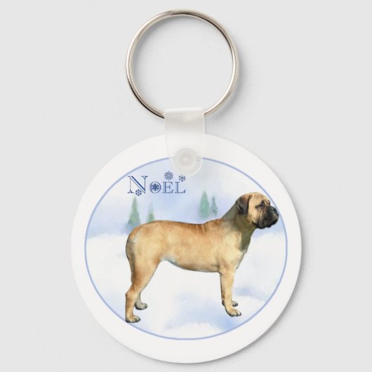 Bullmastiff Noel Sleutelhanger (Voorkant)