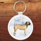 Bullmastiff Noel Sleutelhanger (Voorkant)