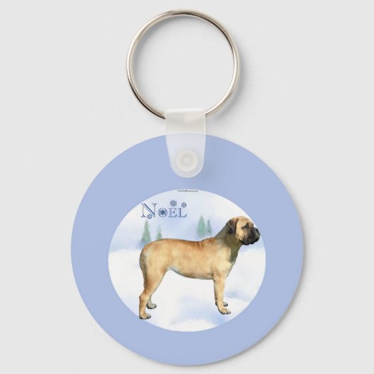 Bullmastiff Noel Sleutelhanger (Voorkant)