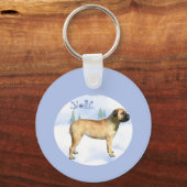 Bullmastiff Noel Sleutelhanger (Voorkant)