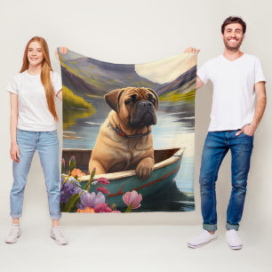 Bullmastiff op een peddel: Een landschapsavontuur Fleece Deken