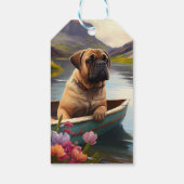 Bullmastiff op een peddel: Een Schilderachtig avon Cadeaulabel (Achterkant)