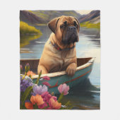 Bullmastiff op een peddel: Een Schilderachtig avon Fleece Deken (Voorkant)