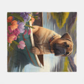 Bullmastiff op een peddel: Een Schilderachtig avon Fleece Deken (Voorkant (Horizontaal))