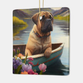Bullmastiff op een peddel: Een Schilderachtig avon Keramisch Ornament (Links)