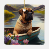 Bullmastiff op een peddel: Een Schilderachtig avon Keramisch Ornament (Achterkant)