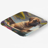 Bullmastiff op een peddel: Een Schilderachtig avon Papieren Bordje (Gebogen)