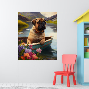 Bullmastiff op een peddel: Een Schilderachtig avon Poster