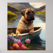 Bullmastiff op een peddel: Een Schilderachtig avon Poster (Voorkant)