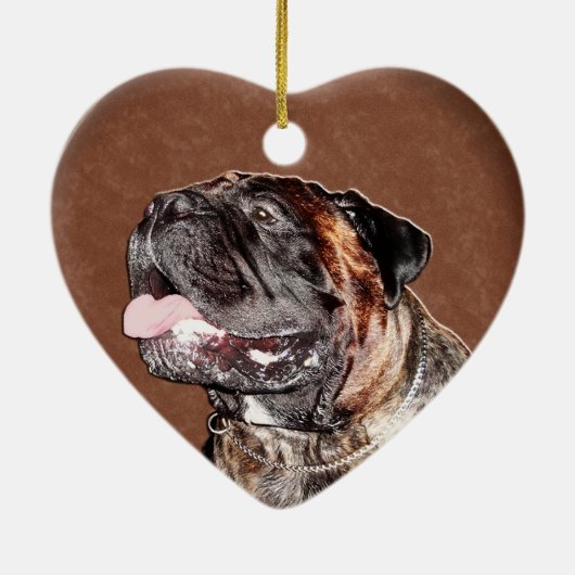 Bullmastiff Ornaments is Great Mastiff Gifts Keramisch Ornament (Achterkant)