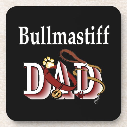 Bullmastiff papa bier onderzetter (Voorkant)
