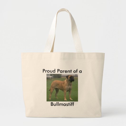 Bullmastiff Parent Bag Grote Tote Bag (Voorkant)