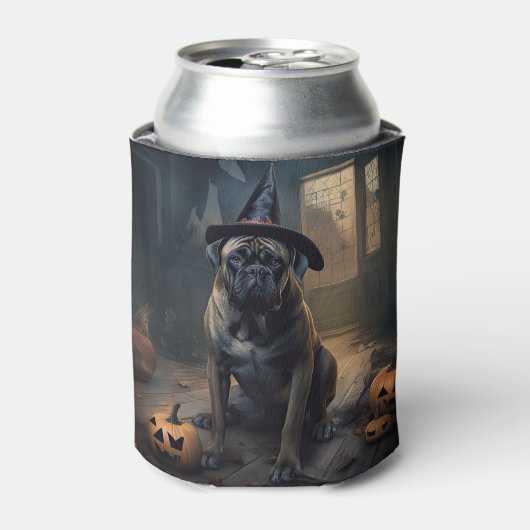 Bullmastiff pompoenen Halloween eng Blikjeskoeler (Blikje Voorkant)