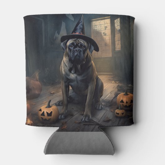 Bullmastiff pompoenen Halloween eng Blikjeskoeler (Achterkant)
