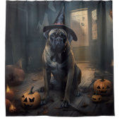 Bullmastiff pompoenen Halloween eng Douchegordijn (Voorkant)