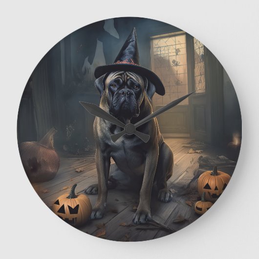 Bullmastiff pompoenen Halloween eng Grote Klok (Voorkant)