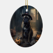 Bullmastiff pompoenen Halloween eng Keramisch Ornament (Rechts)