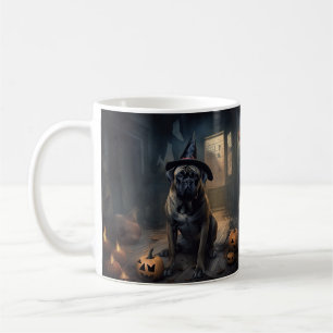 Bullmastiff pompoenen Halloween eng Koffiemok