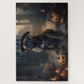 Bullmastiff pompoenen Halloween eng Legpuzzel (Verticaal)