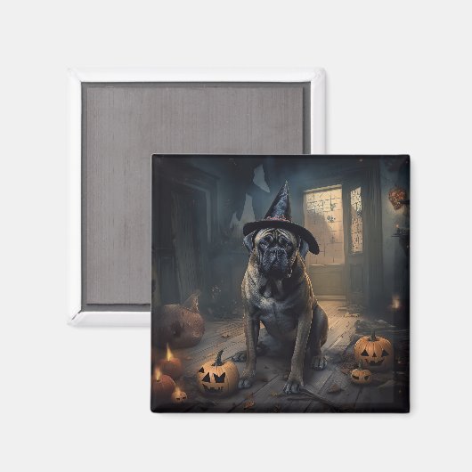 Bullmastiff pompoenen Halloween eng Magneet (Voorkant / Achterkant)