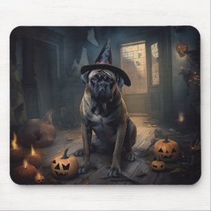 Bullmastiff pompoenen Halloween eng Muismat